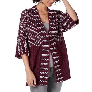 Style & Co. Kimono Style Geometric Knitted Cardigan Sweater